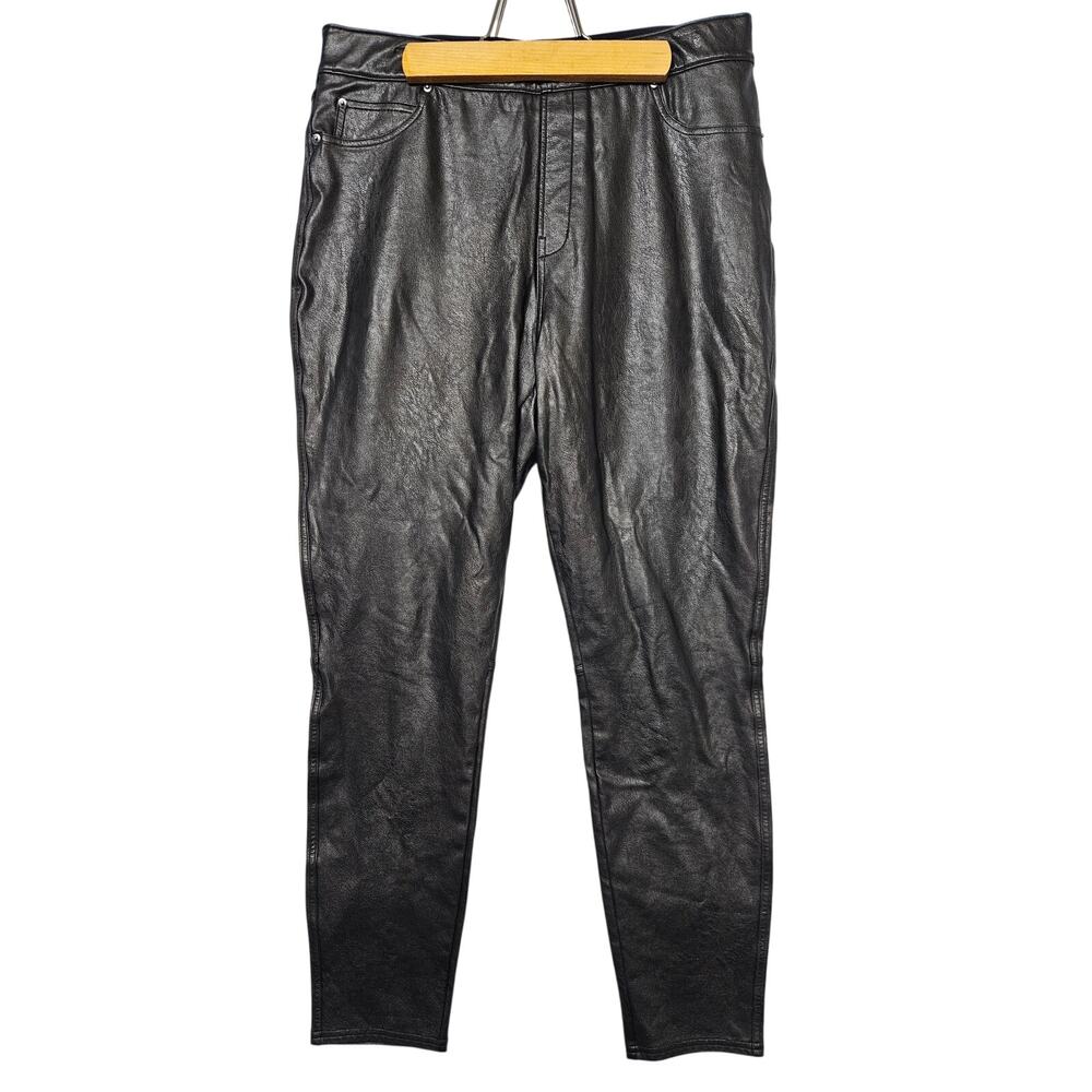 Spanx XLBlack Faux Leather Jean Jeggings Leggings Skinny Ankle